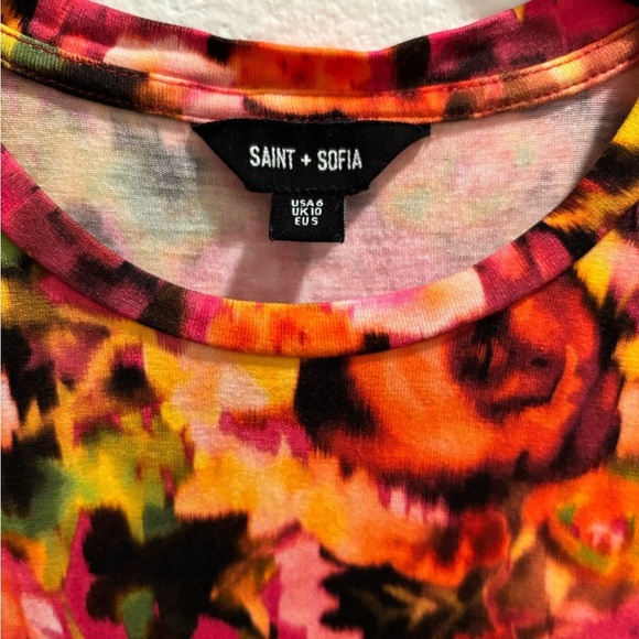 Saint + Sofia Floral Tee, size USA 6 - Picture 3 of 8